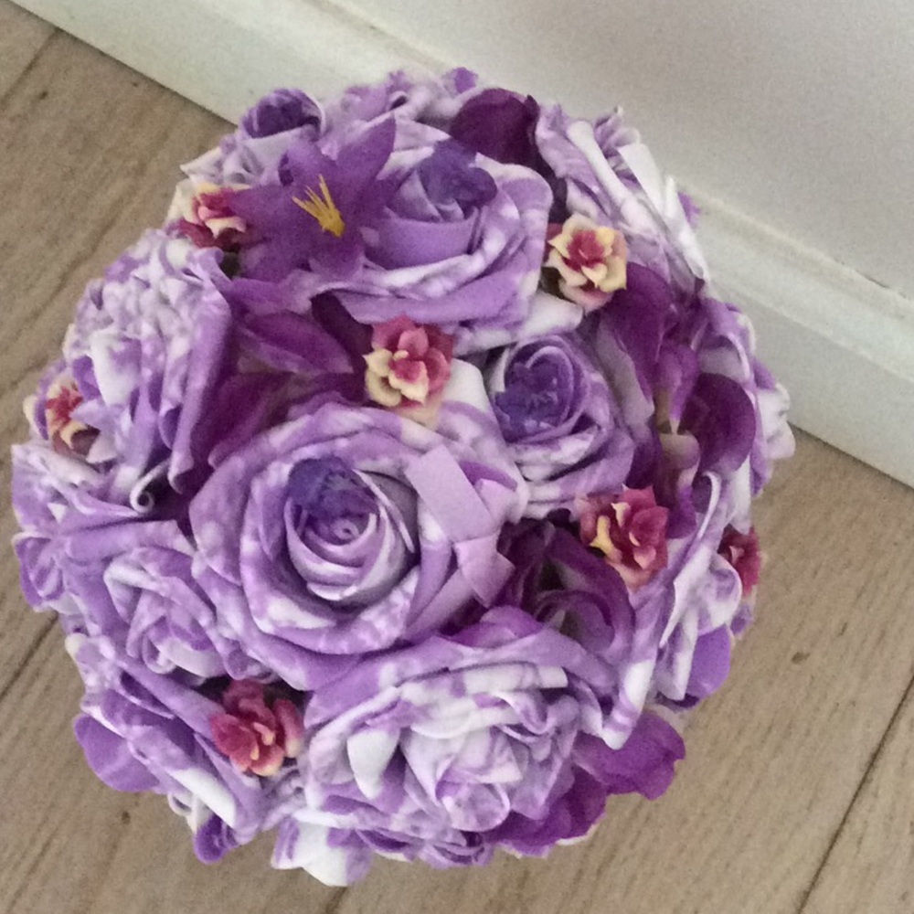 Purple/ white wedding bridal bouquet
